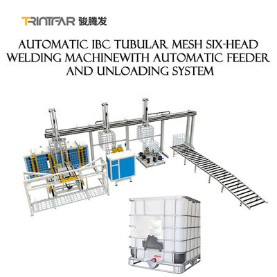เครื่องเชื่อมอัตโนมัติ IBC Tank Tubular Mesh พร้อมระบบขนถ่ายอัตโนมัติ