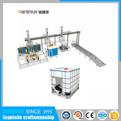 1000L IBC Cage Frame สแตนเลสท่อเครื่องเชื่อมอัตโนมัติ Ibc Container Production Line